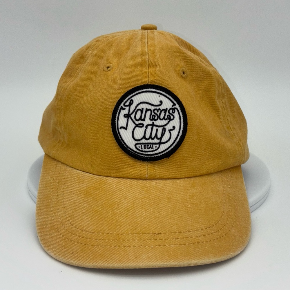 KANSAS CITY LOCAL Hat Yellow Baseball Cap Dad Mustard Distressed‎ Mens Womens KC